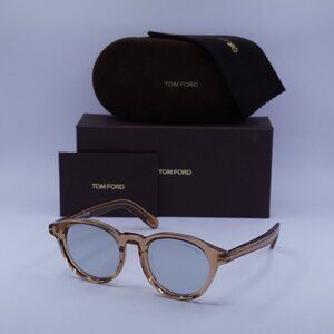 Tom Ford FT1123-D 45A Round Sunglasses – Light Brown